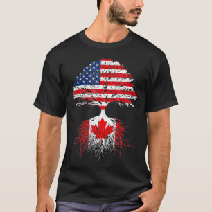 Canadian Roots American Grown Canada Flag Tshirt