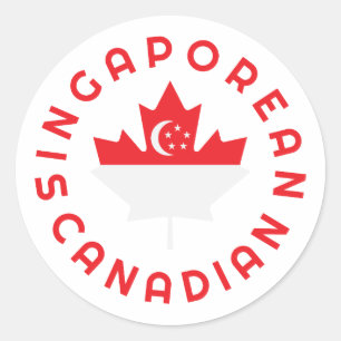 Canadian Singaporean    Roots  Classic Round Sticker