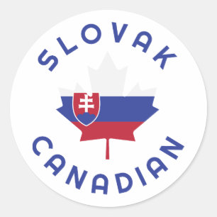 Canadian Slovak   Roots f Classic Round Sticker