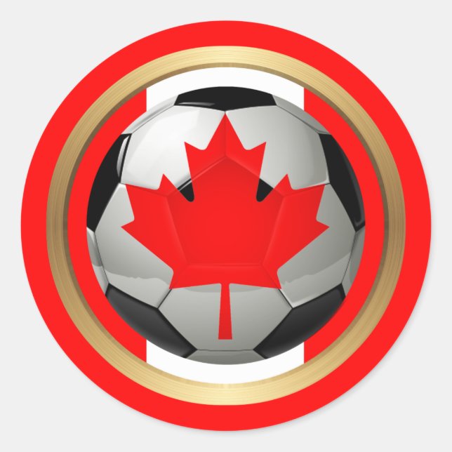 Canadian Soccer Ball Classic Round Sticker (Front)
