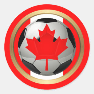 Canadian Soccer Ball Classic Round Sticker