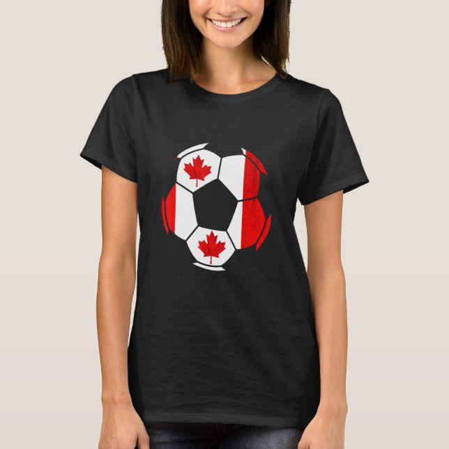 Canadian Soccer Team Canada Maple Leaf Ball Canadi T-Shirt (Front)
