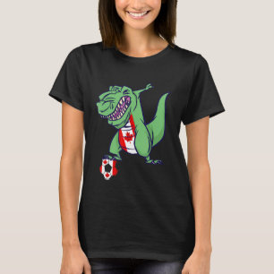Canadian Soccer Team Dino Dabbing Rex Maple Leaf C T-Shirt