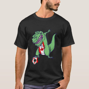 Canadian Soccer Team Dino Dabbing Rex Maple Leaf C T-Shirt