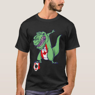 Canadian Soccer Team Dino Dabbing Rex Maple Leaf C T-Shirt