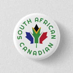 Canadian South African  3 Cm Round Badge