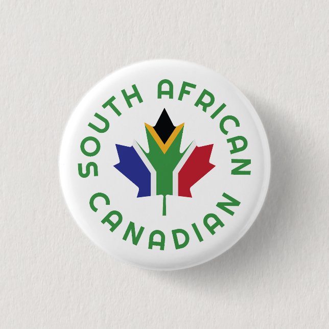 Canadian South African  3 Cm Round Badge (Front)