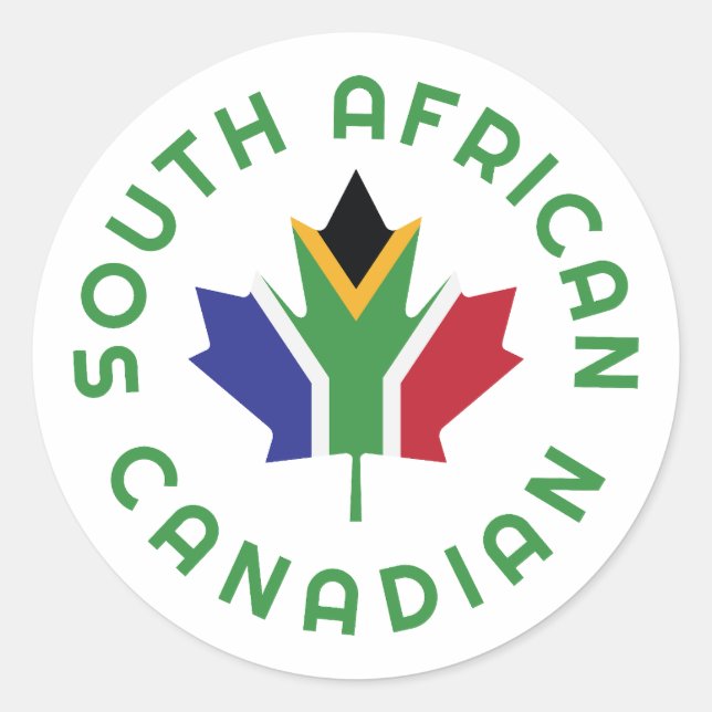 Canadian South African  Classic Round Sticker (Front)