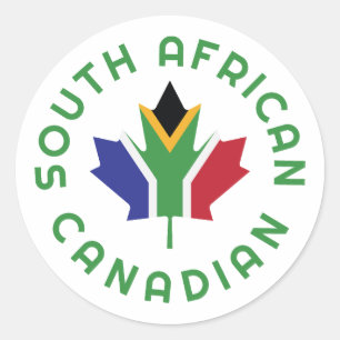 Canadian South African  Classic Round Sticker