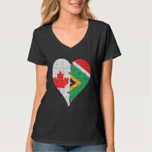 Canadian South African Flag Heart T-Shirt