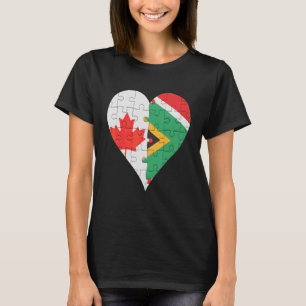 Canadian South African Flag Heart T-Shirt