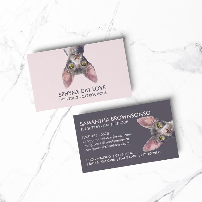 Canadian Sphynx Cat Business Card (pet animal dog cat veterinary farm)
