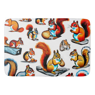 Canadian Squirrels and Chipmunks Design Bath Mat