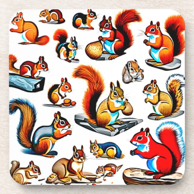 Canadian Squirrels and Chipmunks Design Coaster (Front)