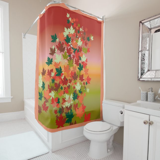Canadian Sunset Shower Curtain (In Situ)