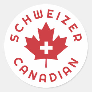 Canadian Switzerland Roots  Classic Round Sticker