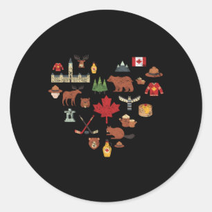 Canadian Symbols Canada Flag Maple Leaf Rcmp Classic Round Sticker