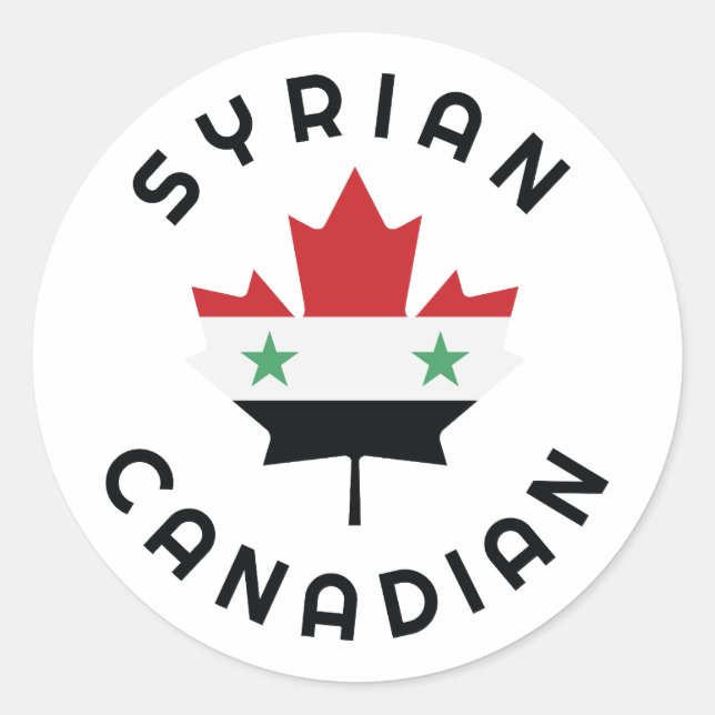 Canadian Syrian Roots  Classic Round Sticker (Front)