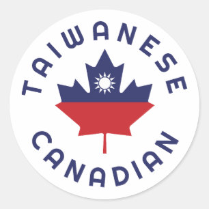 Canadian Taiwanese  Roots Classic Round Sticker