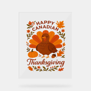 Canadian Thanksgiving Autumn Celebration Classic T Acrylic Sign