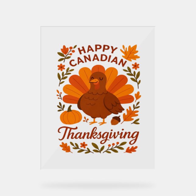 Canadian Thanksgiving Autumn Celebration Classic T Acrylic Sign (Front)