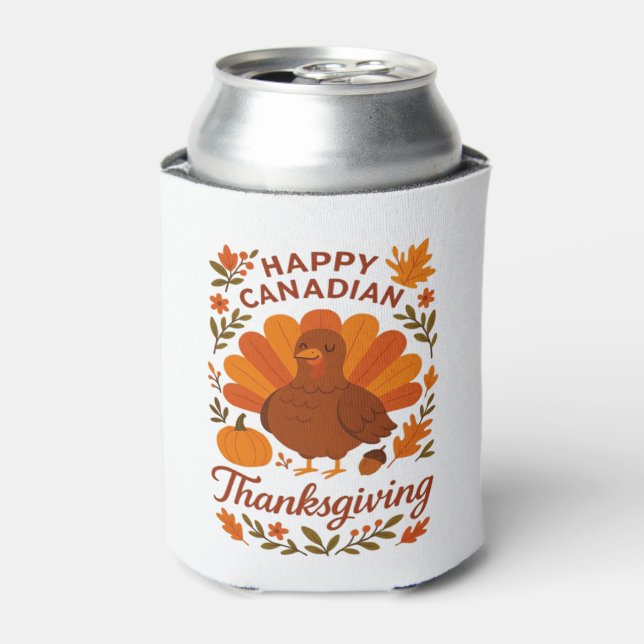 Canadian Thanksgiving Autumn Celebration Classic T Can Cooler (Can Front)