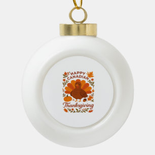 Canadian Thanksgiving Autumn Celebration Classic T Ceramic Ball Christmas Ornament