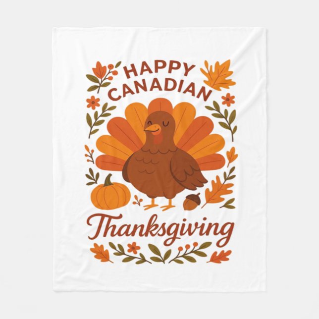Canadian Thanksgiving Autumn Celebration Classic T Fleece Blanket (Front)