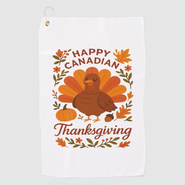 Canadian Thanksgiving Autumn Celebration Classic T Golf Towel (Front)