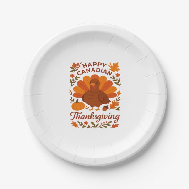 Canadian Thanksgiving Autumn Celebration Classic T Paper Plate (Front)