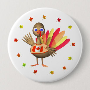 Canadian Thanksgiving Baby Turkey 10 Cm Round Badge