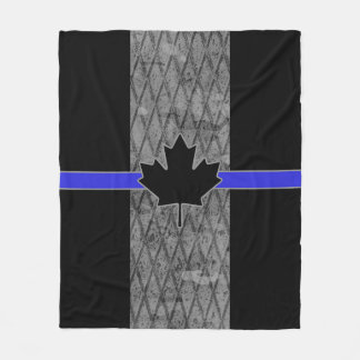 Canadian Thin Blue Line Flag Fleece Blanket