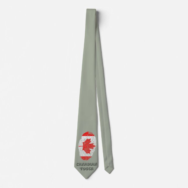 Canadian touch fingerprint flag tie (Front)