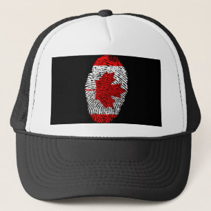 Canadian touch fingerprint flag trucker hat