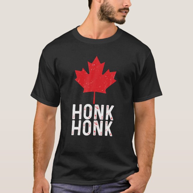 Canadian Trucker Maple Leaf Canada Freedom Convoy T-Shirt (Front)