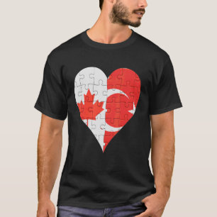 Canadian Turkish Flag Heart T-Shirt