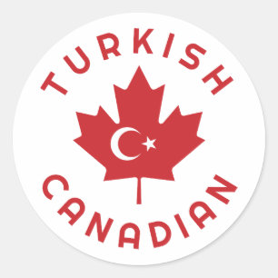 Canadian Turkish Roots Classic Round Sticker
