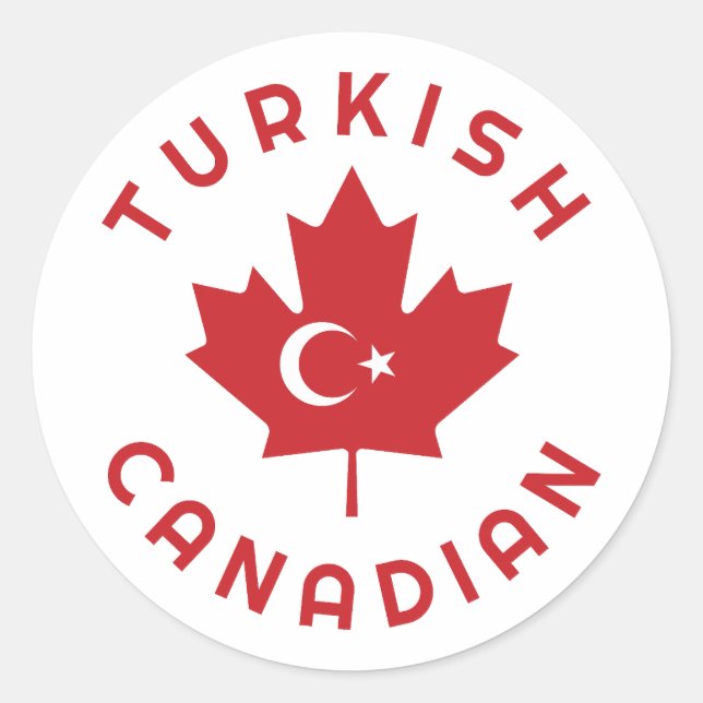 Canadian Turkish Roots Classic Round Sticker (Front)