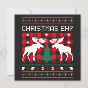 Canadian Ugly Christmas Sweater Design Holiday Card