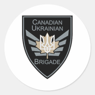 Canadian-ukrainian Brigade Military Ukraine Defens Classic Round Sticker