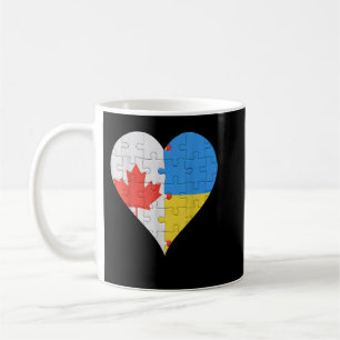Canadian Ukrainian Flag Heart Canada Ukraine Coffee Mug