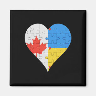 Canadian Ukrainian Flag Heart Canada Ukraine Magnet