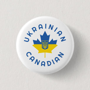 Canadian Ukrainian  Roots  3 Cm Round Badge