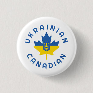 Canadian Ukrainian Roots 3 Cm Round Badge