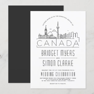 Canadian Wedding   Skyline Invitation