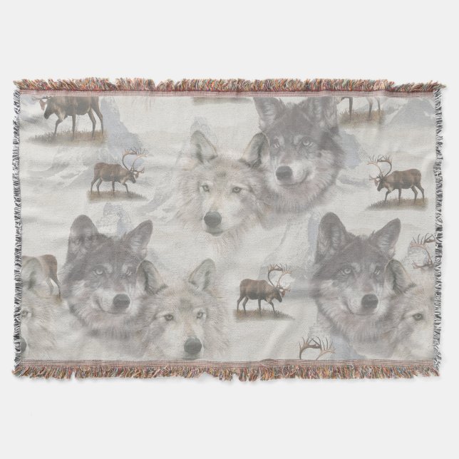 Canadian Wildlife Throw Blanket (Front)