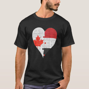 Canadian Yemeni Flag Heart T-Shirt