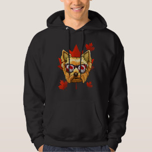Canadian Yorkshire Terrier Maple Tree Leaf Canada Hoodie