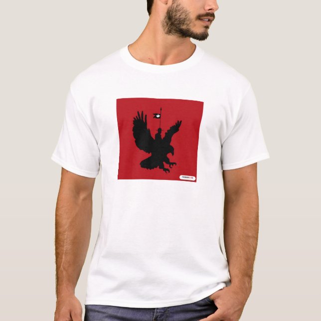Canadians Abroad Flying Mountie by Sean Blake T-Shirt (Front)