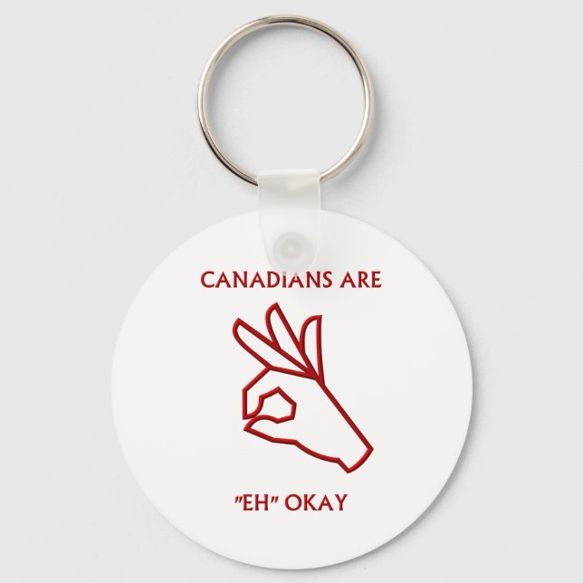 "Canadians are "eh" okay" Key Ring (Front)